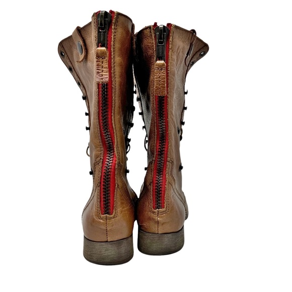 Steve Madden Camarro Leather Combat Boots Foldover Southwest Brown Size 8 - Picture 9 of 11
